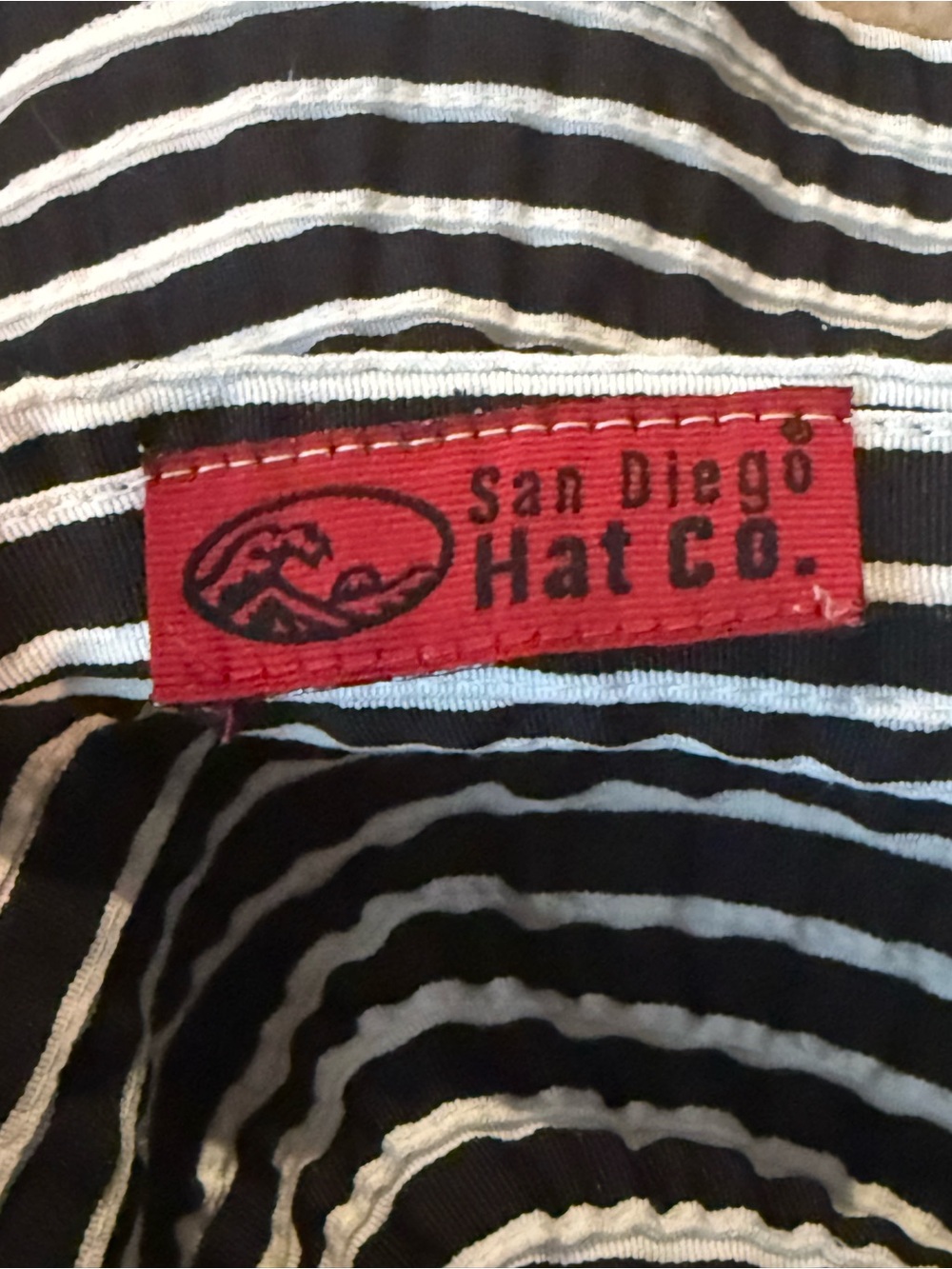 SAN DIEGO HAT COMPANY Black & White Striped Sun Hat UPF 50 - Picture 5 of 6